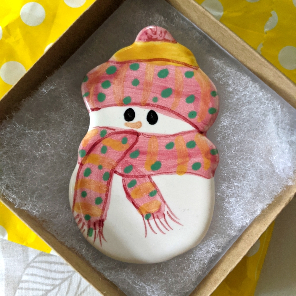 Packer Creek Pottery snowman pin